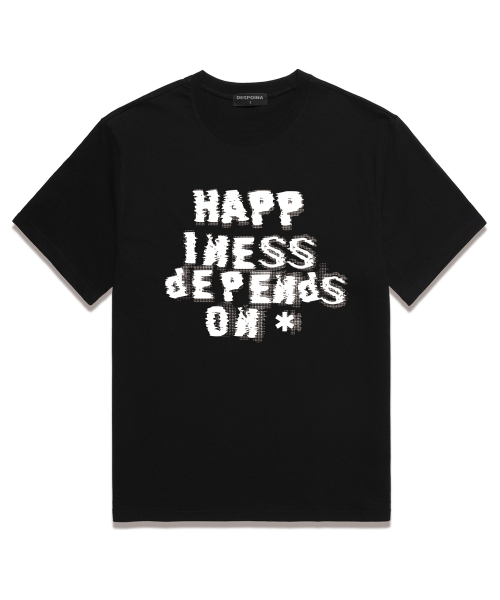 OUSE(オウズ)の「HAPPINESS 半袖Tシャツ (DS027) ブラック(Tシャツ/カットソー・レディース・その他・SMALL/MEDIUM/LARGE/X-LARGE/XX-LARGE)」の1枚目の写真