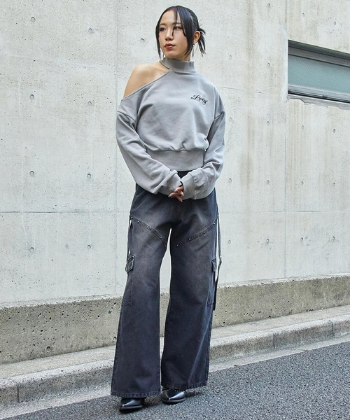 ANAP（アナップ）の「スタッズ デザイン カーゴ デニムパンツ（デニムパンツ・レディース・ダークアッシュ/ブルー・M/S）」の7枚目の写真