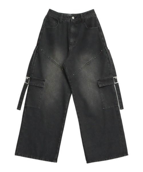 ANAP（アナップ）の「スタッズ デザイン カーゴ デニムパンツ（デニムパンツ・レディース・ダークアッシュ/ブルー・M/S）」の17枚目の写真