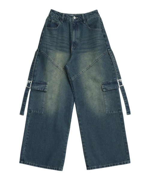 ANAP（アナップ）の「スタッズ デザイン カーゴ デニムパンツ（デニムパンツ・レディース・ダークアッシュ/ブルー・M/S）」の19枚目の写真