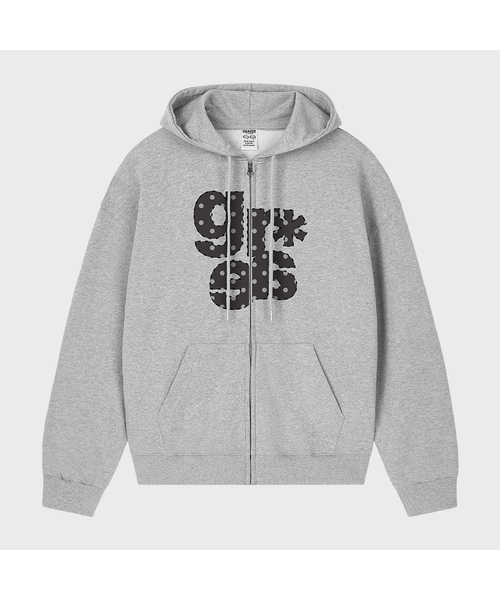 [Yunisex] GRAE-S DOT фуджип-апп — худи в сером