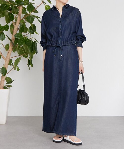 BEARDSLEY（ビアズリー）の「トロミデニムショートシャツ（シャツ/ブラウス・レディース・インディゴブルー・FREE）」の8枚目の写真