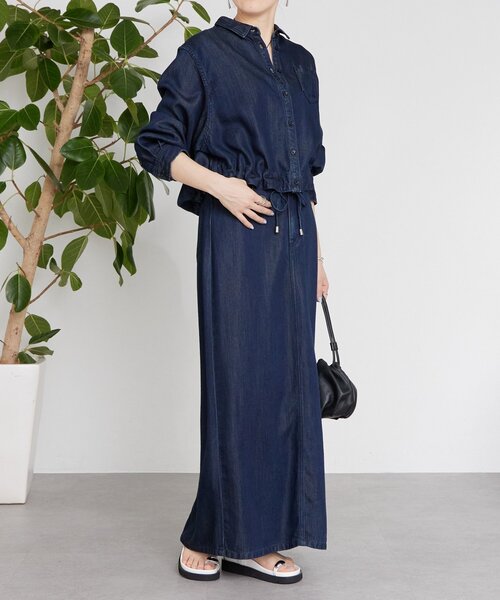 BEARDSLEY（ビアズリー）の「トロミデニムショートシャツ（シャツ/ブラウス・レディース・インディゴブルー・FREE）」の11枚目の写真