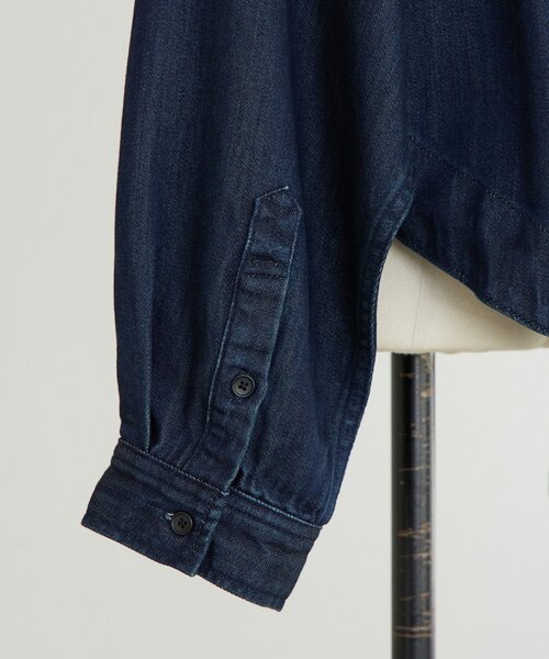 BEARDSLEY（ビアズリー）の「トロミデニムショートシャツ（シャツ/ブラウス・レディース・インディゴブルー・FREE）」の22枚目の写真