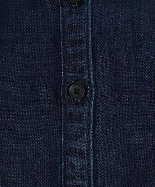 BEARDSLEY（ビアズリー）の「トロミデニムショートシャツ（シャツ/ブラウス・レディース・インディゴブルー・FREE）」の2枚目の写真