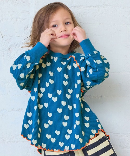 MARKEY'S(マーキーズ)の「ソウガラワッフルメローカットソー(Tシャツ/カットソー・キッズ・ブルー系その他/ホワイト系その他/グレー系その他/イエロー系その他・120/110/100/90/80/150/140/130)」の1枚目の写真