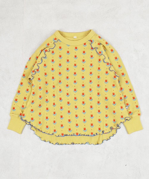 MARKEY'S(マーキーズ)の「ソウガラワッフルメローカットソー(Tシャツ/カットソー・キッズ・ブルー系その他/ホワイト系その他/グレー系その他/イエロー系その他・120/110/100/90/80/150/140/130)」の4枚目の写真