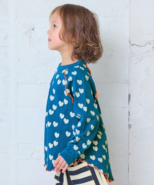 MARKEY'S(マーキーズ)の「ソウガラワッフルメローカットソー(Tシャツ/カットソー・キッズ・ブルー系その他/ホワイト系その他/グレー系その他/イエロー系その他・120/110/100/90/80/150/140/130)」の6枚目の写真