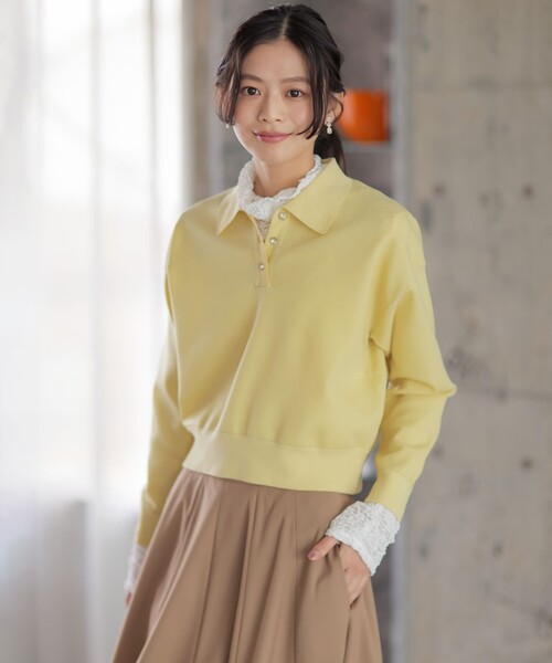 組曲（クミキョク）の「フラワーチュールタートルネック カットソー（Tシャツ/カットソー・レディース・ブラック系/アイボリー系・3/2）」の9枚目の写真