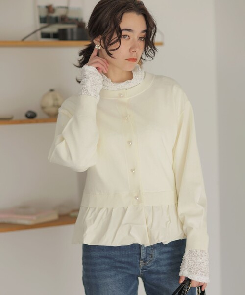 組曲（クミキョク）の「フラワーチュールタートルネック カットソー（Tシャツ/カットソー・レディース・ブラック系/アイボリー系・3/2）」の19枚目の写真