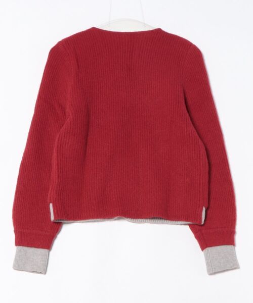 Judin(ジュディン)の「Layered two-tone cardigan【JD】(ニット/セーター・レディース・ブラウン/レッド/ブラック・FREE)」の4枚目の写真