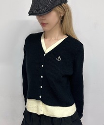 Layered two-tone cardigan【JD】