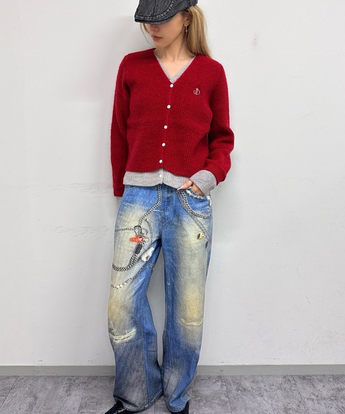 Judin(ジュディン)の「Layered two-tone cardigan【JD】(ニット/セーター・レディース・ブラウン/レッド/ブラック・FREE)」の11枚目の写真