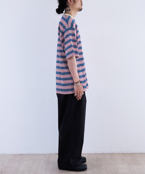 NNBF（エヌエヌビーエフ ）の「NNBF MULTI BORDER T-SHIRTS（Tシャツ/カットソー・メンズ・ネイビー・MEDIUM）」の4枚目の写真