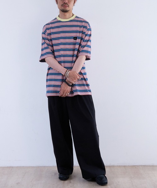 NNBF（エヌエヌビーエフ ）の「NNBF MULTI BORDER T-SHIRTS（Tシャツ/カットソー・メンズ・ネイビー・MEDIUM）」の6枚目の写真