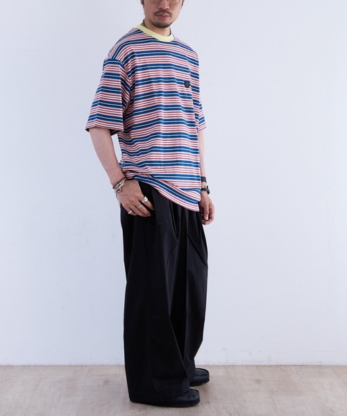 NNBF（エヌエヌビーエフ ）の「NNBF MULTI BORDER T-SHIRTS（Tシャツ/カットソー・メンズ・ネイビー・MEDIUM）」の7枚目の写真