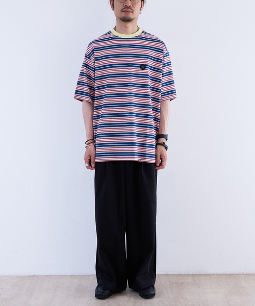 NNBF（エヌエヌビーエフ ）の「NNBF MULTI BORDER T-SHIRTS（Tシャツ/カットソー・メンズ・ネイビー・MEDIUM）」の3枚目の写真