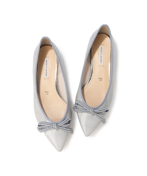 Mode et Jacomo（モードエジャコモ）の「【レイン対応】リボンバレエシューズ（バレエシューズ・レディース・シルバー/グレー系その他2/ライトブラック/ベージュ系その他2・24cm/23.5cm/23cm/22.5cm/24.5cm）」の3枚目の写真