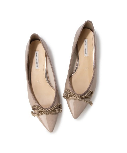 Mode et Jacomo（モードエジャコモ）の「【レイン対応】リボンバレエシューズ（バレエシューズ・レディース・シルバー/グレー系その他2/ライトブラック/ベージュ系その他2・24cm/23.5cm/23cm/22.5cm/24.5cm）」の4枚目の写真