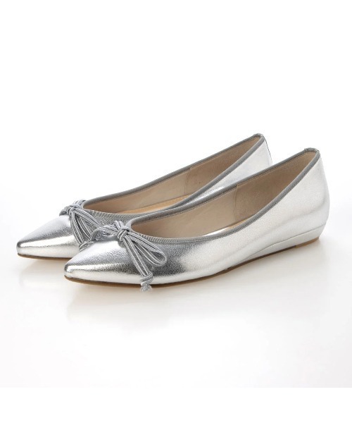 Mode et Jacomo（モードエジャコモ）の「【レイン対応】リボンバレエシューズ（バレエシューズ・レディース・シルバー/グレー系その他2/ライトブラック/ベージュ系その他2・24cm/23.5cm/23cm/22.5cm/24.5cm）」の5枚目の写真