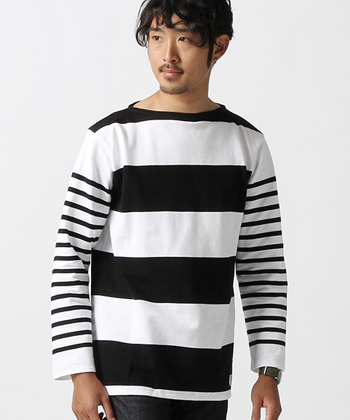 BEAMS（ビームス）の「ORCIVAL×BEAMS / 別注 ラッセルボーダーT（Tシャツ/カットソー・メンズ・ブラック/その他1・5/4/3）」の2枚目の写真