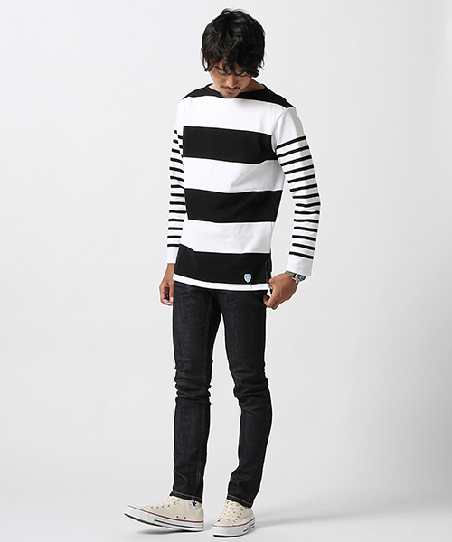 BEAMS（ビームス）の「ORCIVAL×BEAMS / 別注 ラッセルボーダーT（Tシャツ/カットソー・メンズ・ブラック/その他1・5/4/3）」の13枚目の写真