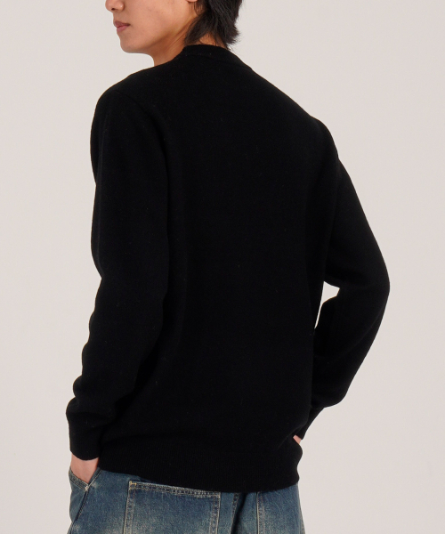 BUTTON SEOUL（ボタンソウル）の「[ウール90] ミニマルクルーネックデイリーニット (ブラック)（ニット/セーター・メンズ・その他・MEDIUM/LARGE/X-LARGE）」の6枚目の写真