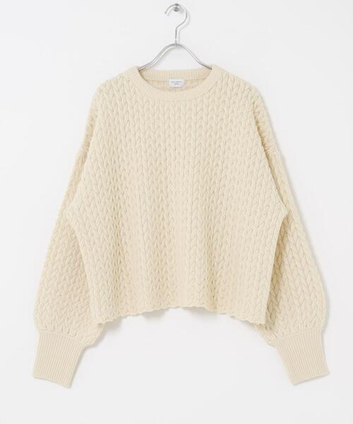 URBAN RESEARCH DOORS（アーバンリサーチドアーズ）の「ヘリンボーン柄ニットプルオーバー（ニット/セーター・レディース・ライトベージュ/チャコールグレー・FREE）」の10枚目の写真