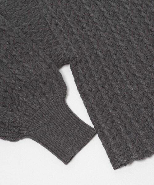 URBAN RESEARCH DOORS（アーバンリサーチドアーズ）の「ヘリンボーン柄ニットプルオーバー（ニット/セーター・レディース・ライトベージュ/チャコールグレー・FREE）」の21枚目の写真