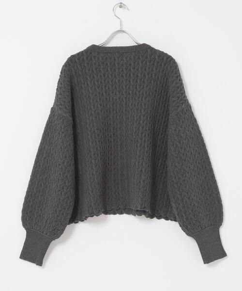 URBAN RESEARCH DOORS（アーバンリサーチドアーズ）の「ヘリンボーン柄ニットプルオーバー（ニット/セーター・レディース・ライトベージュ/チャコールグレー・FREE）」の22枚目の写真