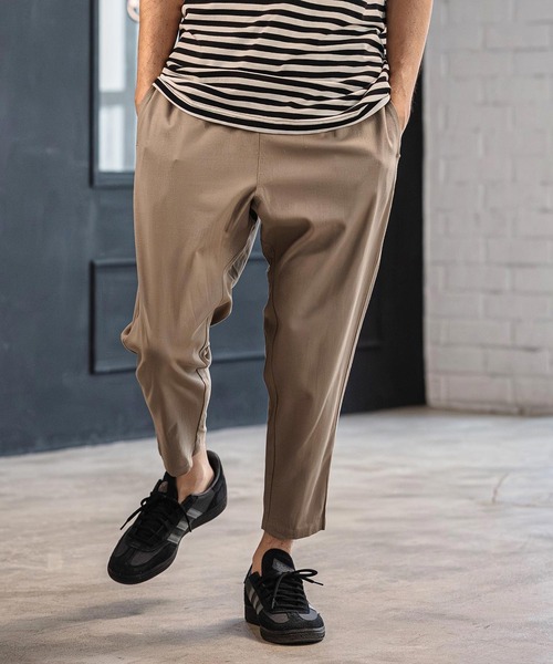 CAMBIO(カンビオ)の「mp14532-Stretch Linen Rayon Ankle Tapered Pants アンクルパンツ(S66026cmb)(その他パンツ・メンズ・ブラック/ベージュ/チャコール・S/M/L)」の1枚目の写真