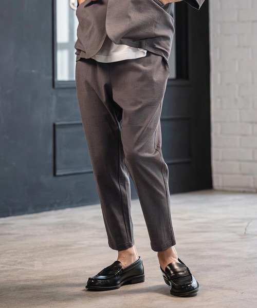 CAMBIO(カンビオ)の「mp14532-Stretch Linen Rayon Ankle Tapered Pants アンクルパンツ(S66026cmb)(その他パンツ・メンズ・ブラック/ベージュ/チャコール・S/M/L)」の10枚目の写真