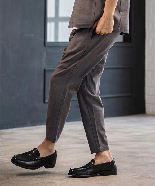 CAMBIO(カンビオ)の「mp14532-Stretch Linen Rayon Ankle Tapered Pants アンクルパンツ(S66026cmb)(その他パンツ・メンズ・ブラック/ベージュ/チャコール・S/M/L)」の11枚目の写真