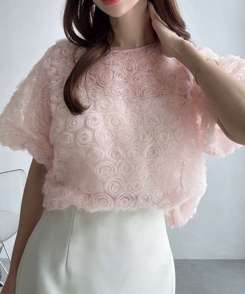 Meiru(メイル)の「フラワーチュール2wayリボンブラウス(シャツ/ブラウス・レディース・ブラック/アイボリー/ピンク・SMALL/MEDIUM/LARGE)」の12枚目の写真