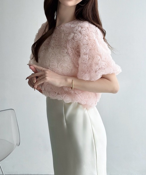 Meiru(メイル)の「フラワーチュール2wayリボンブラウス(シャツ/ブラウス・レディース・ブラック/アイボリー/ピンク・SMALL/MEDIUM/LARGE)」の13枚目の写真