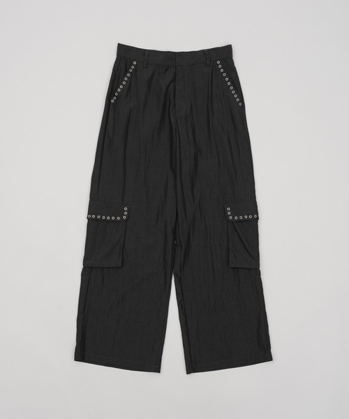 Smyeon(スミョン)の「Eyelet design cargopants/ハトメデザインカーゴパンツ(カーゴパンツ・レディース・チャコールグレー/アイボリー・SMALL/MEDIUM)」の9枚目の写真