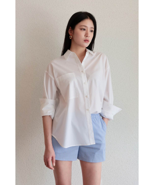 KUME(クメ)の「Wrinkle Free Over-Fit Shirt, White(シャツ/ブラウス・レディース・その他・FREE)」の1枚目の写真