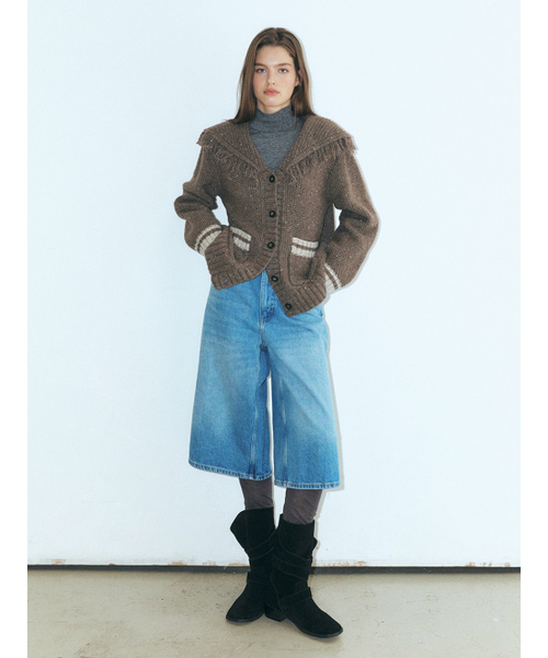 ETMON(エトモン)の「Fringe Sailor Wool Knit Cardigan, Mocha Brown(カーディガン/ボレロ・レディース・その他・FREE)」の3枚目の写真