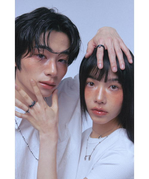 NFF（エヌエフエフ）の「gem string ring set-heart black（リング・レディース・その他・FREE）」の4枚目の写真