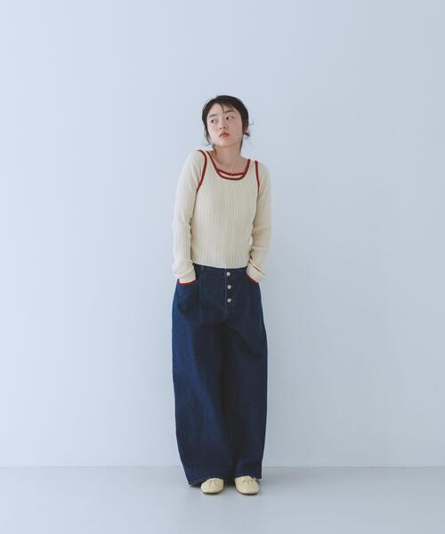 KBF（ケイビーエフ）の「2WAYタンクトップSETカーディガン（ニット/セーター・レディース・アイボリー/グリーン系その他/ブラウン・ONE）」の6枚目の写真