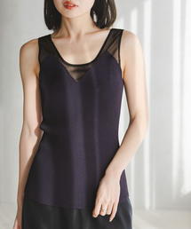 Noble | シアーコンビカップ付きニットタンク(タンクトップ)