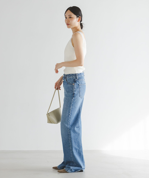 Noble（ノーブル）の「シアーコンビカップ付きニットタンク（タンクトップ・レディース・ブラック/ホワイト・FREE）」の15枚目の写真