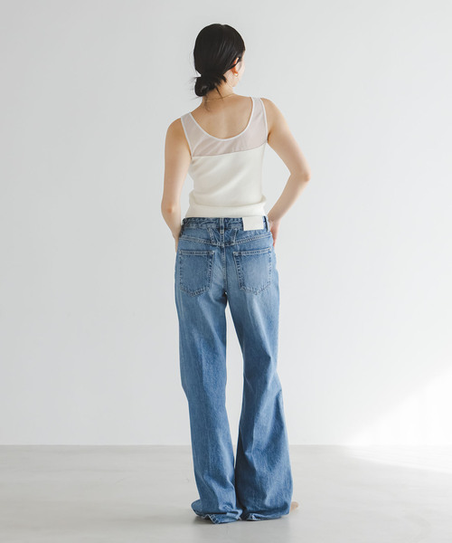 Noble（ノーブル）の「シアーコンビカップ付きニットタンク（タンクトップ・レディース・ブラック/ホワイト・FREE）」の16枚目の写真