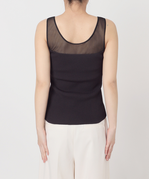 Noble（ノーブル）の「シアーコンビカップ付きニットタンク（タンクトップ・レディース・ブラック/ホワイト・FREE）」の19枚目の写真