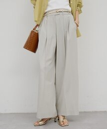GALLARDAGALANTE | 【ウエスト調整可能】【手洗い可】梳毛タックワイドパンツ(その他パンツ)
