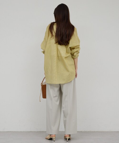 GALLARDAGALANTE(ガリャルダガランテ)の「【ウエスト調整可能】【手洗い可】梳毛タックワイドパンツ(その他パンツ・レディース・ベージュ/ライトグレー・0/1)」の9枚目の写真