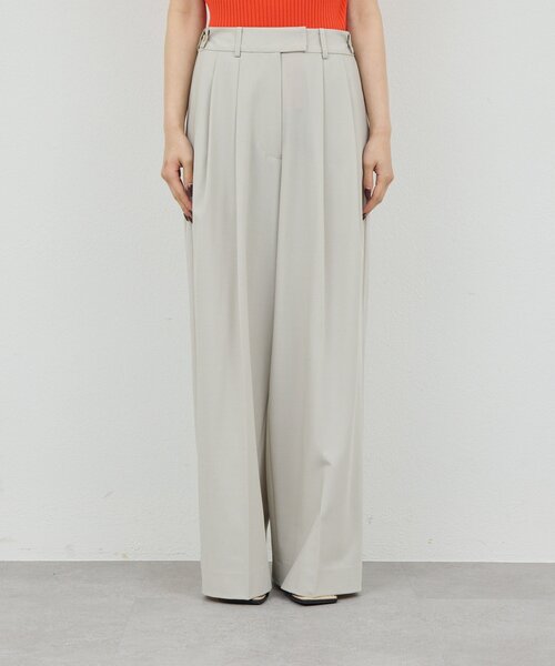 GALLARDAGALANTE(ガリャルダガランテ)の「【ウエスト調整可能】【手洗い可】梳毛タックワイドパンツ(その他パンツ・レディース・ベージュ/ライトグレー・0/1)」の10枚目の写真