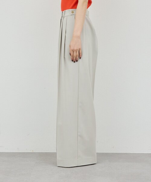 GALLARDAGALANTE(ガリャルダガランテ)の「【ウエスト調整可能】【手洗い可】梳毛タックワイドパンツ(その他パンツ・レディース・ベージュ/ライトグレー・0/1)」の11枚目の写真