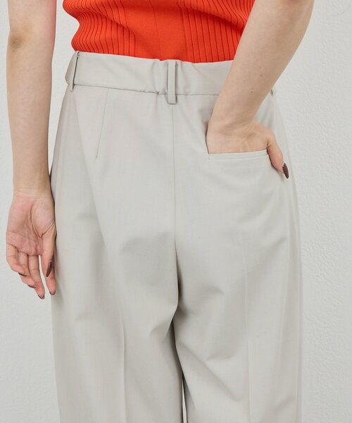 GALLARDAGALANTE(ガリャルダガランテ)の「【ウエスト調整可能】【手洗い可】梳毛タックワイドパンツ(その他パンツ・レディース・ベージュ/ライトグレー・0/1)」の14枚目の写真