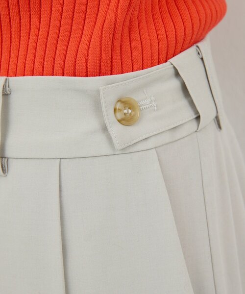 GALLARDAGALANTE(ガリャルダガランテ)の「【ウエスト調整可能】【手洗い可】梳毛タックワイドパンツ(その他パンツ・レディース・ベージュ/ライトグレー・0/1)」の16枚目の写真